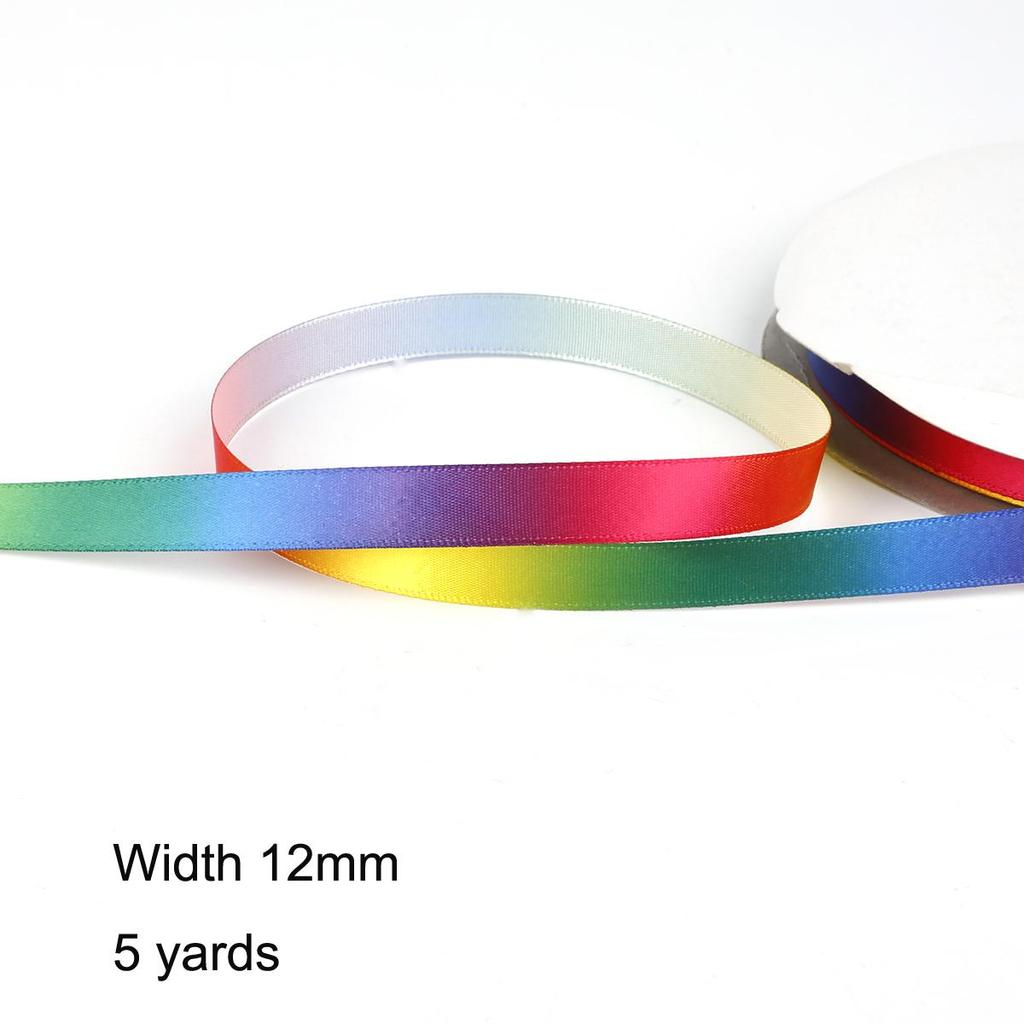 Шелковистые ленты в крупный рубчик градиентного цвета, украшения для свадьбы, фестиваля, вечеринки, бант, открытка, подарочная упаковка, принадлежности