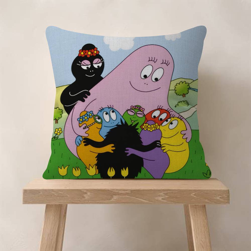 Cartoon Barbapapa CUTE Cushion Cover Car Throw Pillow Case For Sofa Car Christmas Gift 40x40cm 45x45cm