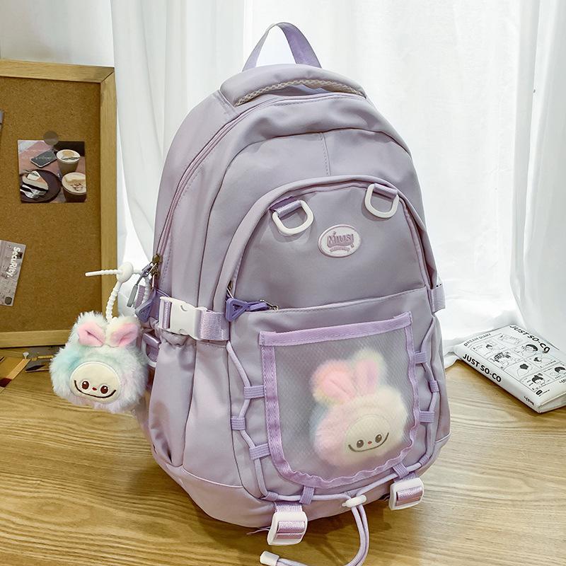 Elementary school children's schoolbag Girls junior high school students splicing cartoon backpack fashion backpack
