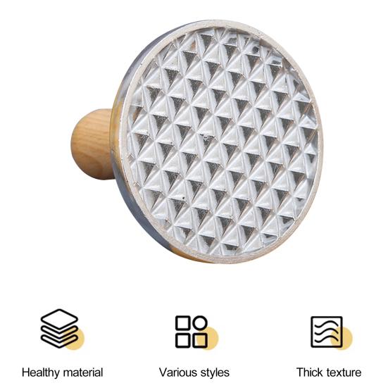 Пресс-форма для тиснения печенья, круглая металлическая форма для пресса для печенья с деревянной ручкой, штамп для тиснения печенья, инструмент для самостоятельной выпечки