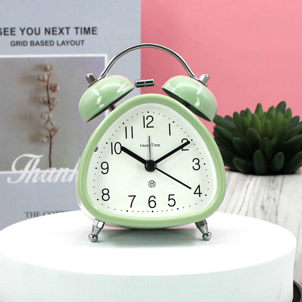 Металлический звонок громкий будильник для крепко спящих взрослых с функцией ночника на батарейках