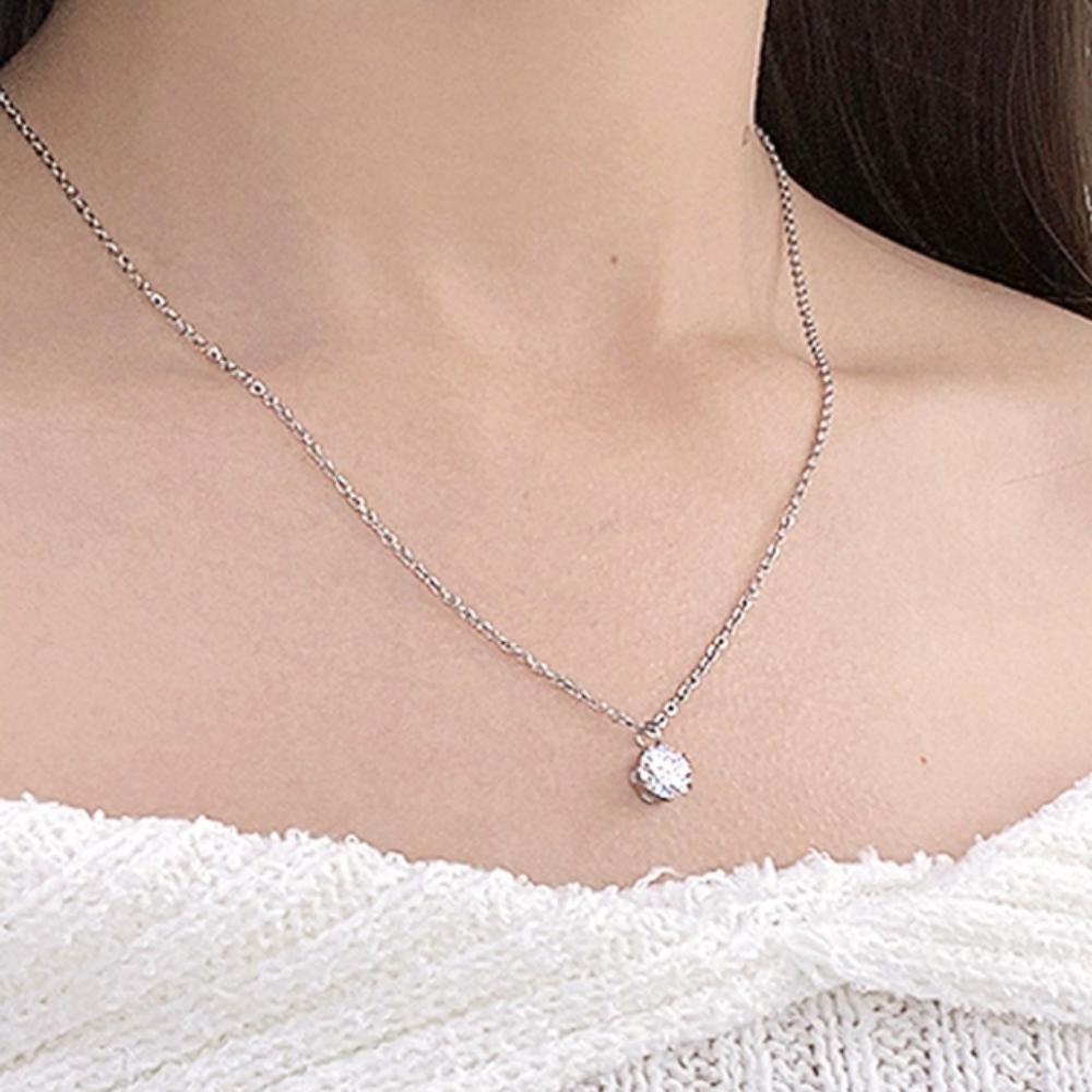 Gelluna Women's Surgical Cubic Round Chain Necklace M-42 All (6mm+8mm) 2 pieces