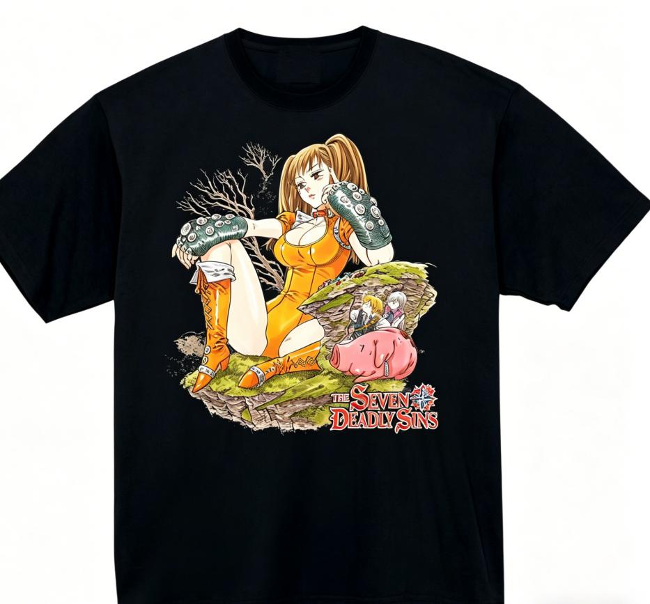 seven deadly sins merch Anime Lover T shirt Year round clothing personality Clothes Plus Size Unisex New Model Couples high quality soft