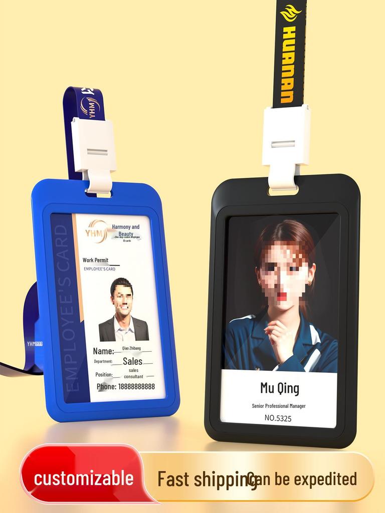 Employee & Student ID Card Holder with Lanyard for Access Control and Meal Cards