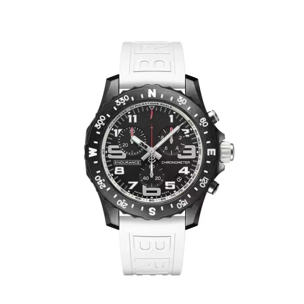 Men's Quartz Watch High-end Sports Multifunction Six Hands Professional 42mm Dial Silicone Strap Waterproof less