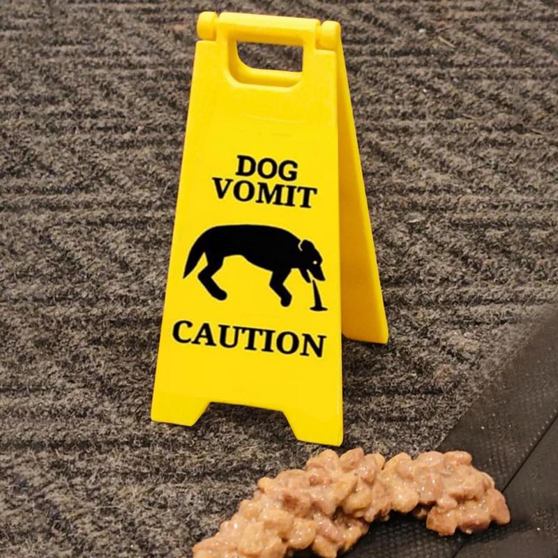 Small Cat Vomit Sign Garden Yard Warning Sign Pedestrians In Area Floor Sign Ornament Dog Vomit Caution Sign Funny Gifts
