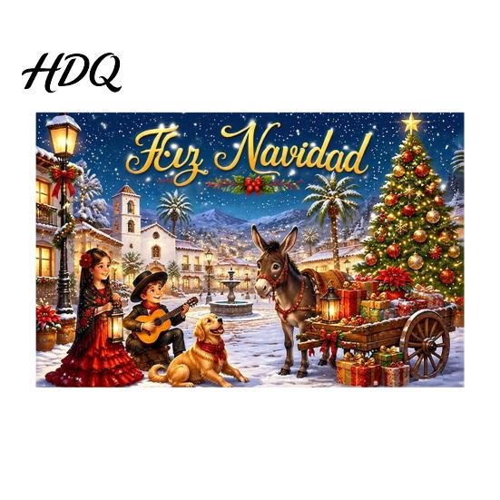 Высококачественный печатный фон Feliz Navidad Фон для рождественской фотосессии на испанском языке Баннер Декоративная ткань Новогодний Рождественский Праздничный Вечеринка