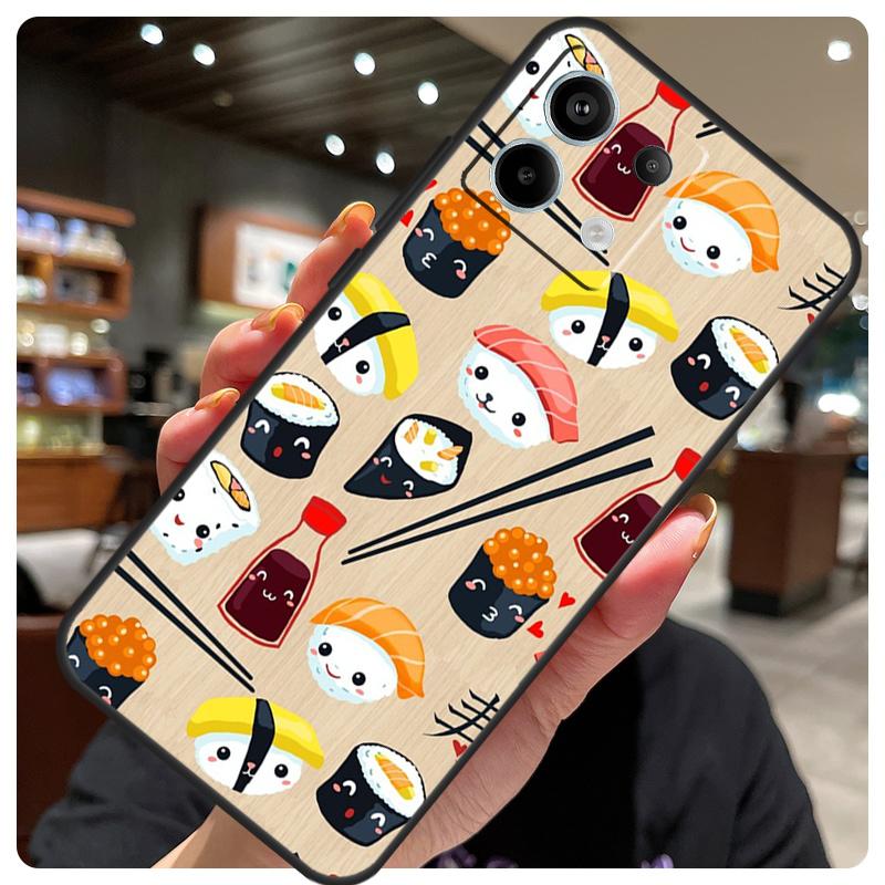 Sushi Food Case For Xiaomi Redmi Note 13 Pro 12 9 10 11 14 Pro 11S 12S Cover For Redmi 14C 10C 12C 13C