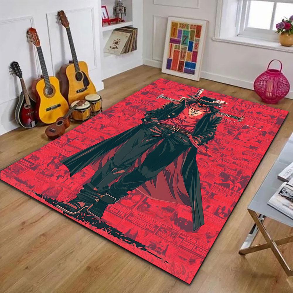 "Red Samurai Cowboy Aesthetic" Patterned carpet, suitable as a non slip play mat for the living room and bedroom sofa