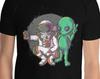 Astronaut With Alien Selfie Funny Outer Space UFO Galaxy Explorer DLSR Film Camera Man Astronomy Photography Milky Way Photographer T-Shirt