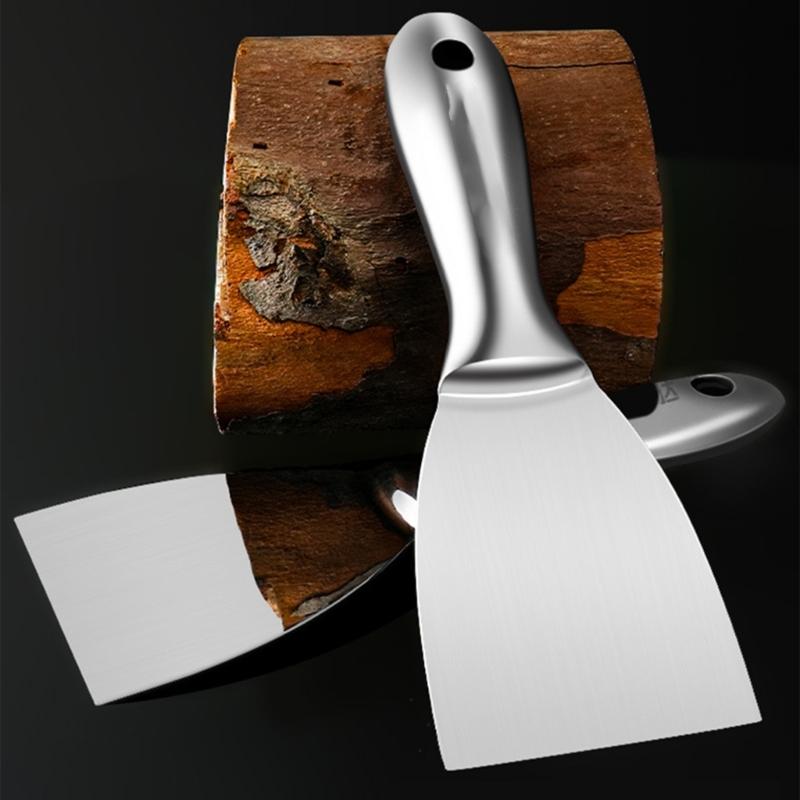 Шпатель с плоским лезвием из нержавеющей стали для заделки швов, идеально подходит для работ по сглаживанию стен и пола, шпатель