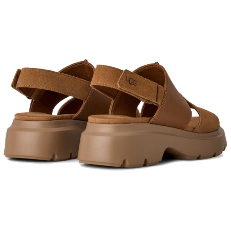 UGG Стильные женские сандалии Calimuze на одной лямке, коричневые 1178873-CHE