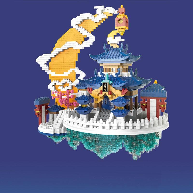 Высококачественные строительные блоки из АБС-пластика с микрогранулами-бриллиантами, совместимые с Lego, игрушка-замок в традиционном китайском стиле, оптовая продажа