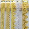 5m/196.85in Each Pack Golden Lace Trims Big Wide Sewing Ribbons Clothes Curtain Hat Bags DIY Crafts Cruve Braided Accessory Wedding Trim Decorations