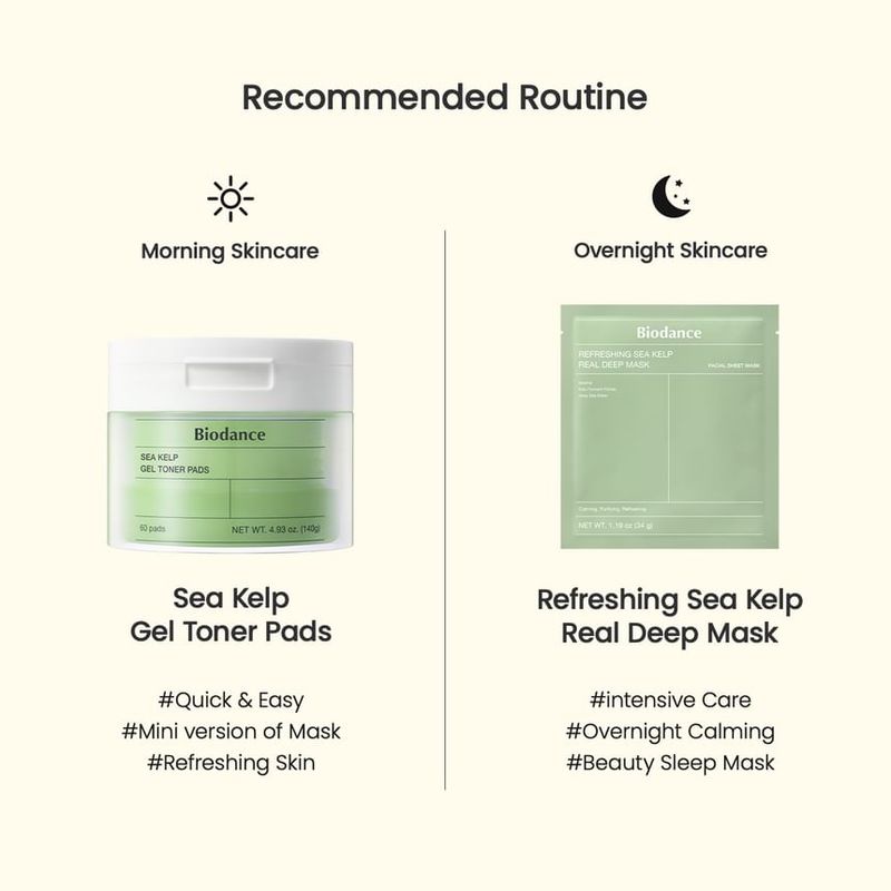 Biodance Bundle: Освежающий набор масок для лица с настоящими водорослями + Гелевые диски-тонер с водорослями