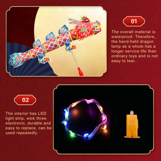 Светодиодный фонарь в виде дракона, самостоятельная сборка, светящийся бумажный фонарь, водонепроницаемый ручной фонарь в виде дракона с
