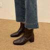 Huge Comfortable~! Simple Square Head Thick Heel Elastic Short Boots Martin Boots Versatile Chelsea Boots