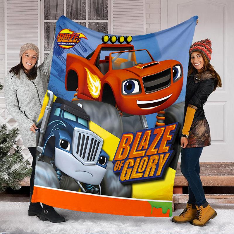 1pc Blaze and the Monster Machines3 Theme Blanket - Digital Print, Polyester, Cozy for All Seasons, Perfect for Outdoor, and Travel