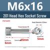 Yigu 201 Stainless Steel Cup Head Hexagon Screws and Bolts - M3, M4, M5, M6