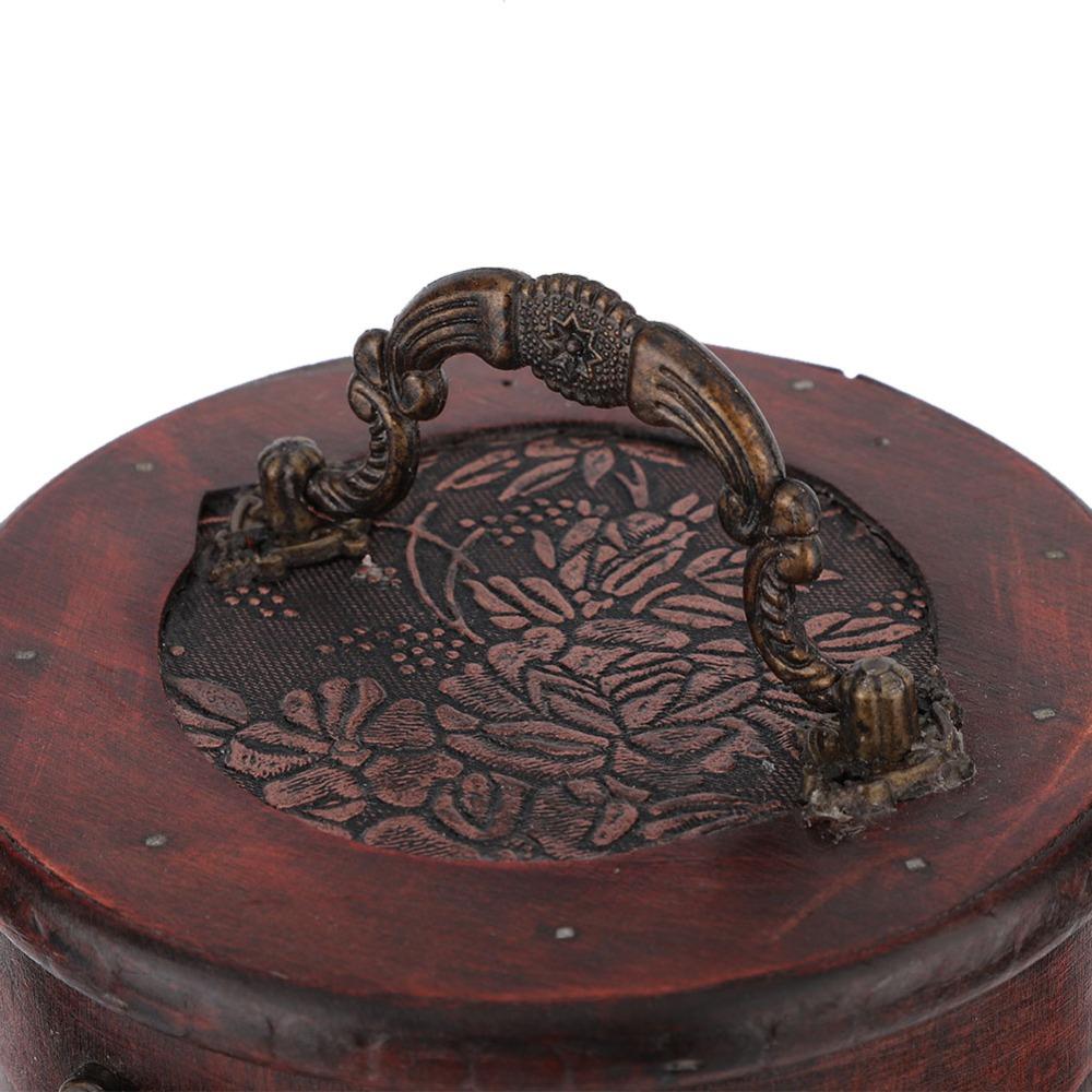 Wooden Vintage Wine Box Round Wine Storage Box Flasks Wine Gift Box  Decorative Case