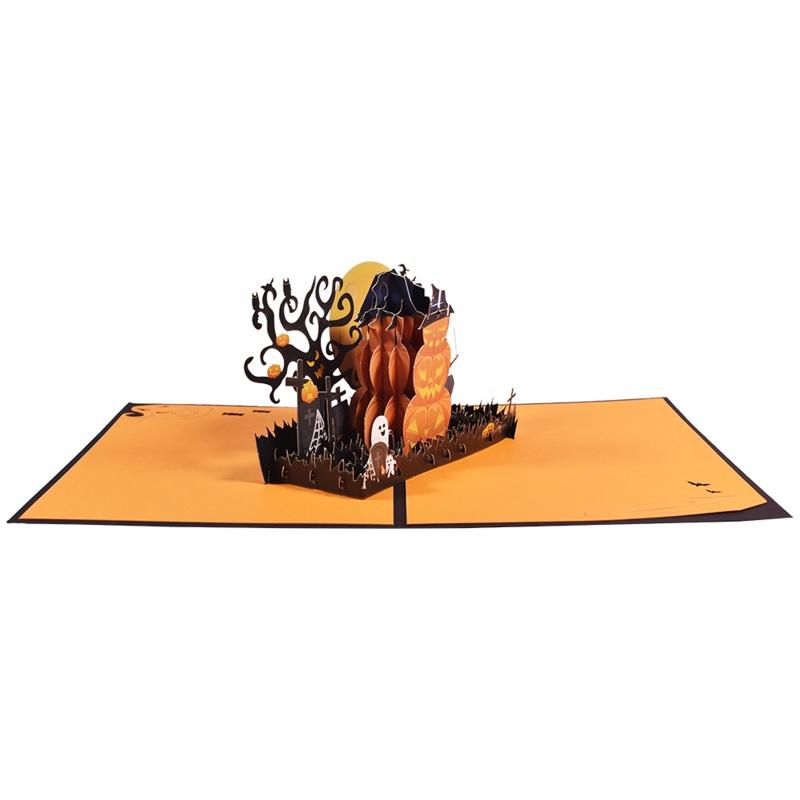 3D Pop-up Открытка-приглашение на Хэллоуин с тыквой Приглашение на фестиваль Поздравительные открытки на День благодарения Новый год