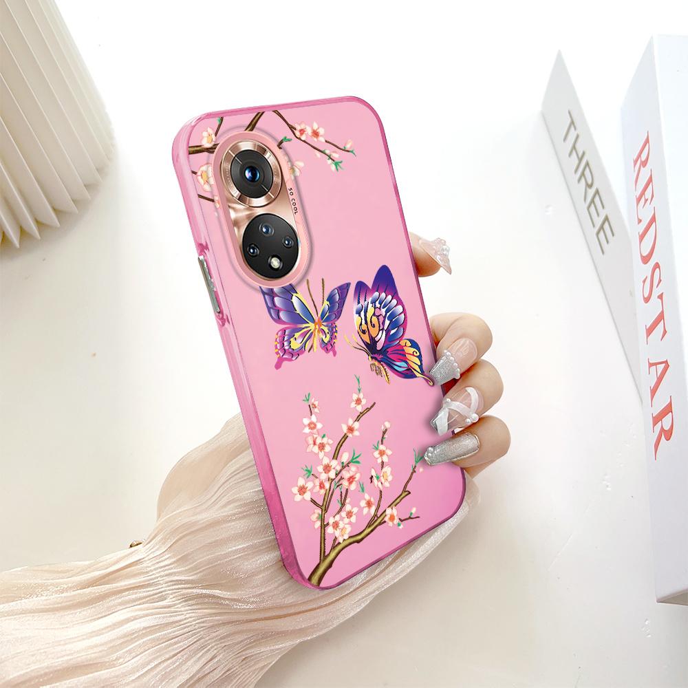 Раскрашенный узор, разноцветный, серебристый, двусторонний твердый корпус, противоударный противоударный чехол для телефона для Huawei Honor Infinix Tecno iPhone