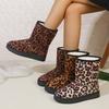 New Mid-calf Fashionable Cotton Boots for Women, Including Plus-size Shoes with Fleece and Thickened Snow Boots