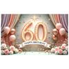 Баннер для празднования дня рождения Тема 60-летия Счастливого 60-летия Баннер с блестящими украшениями Для домашней вечеринки Фотосессии
