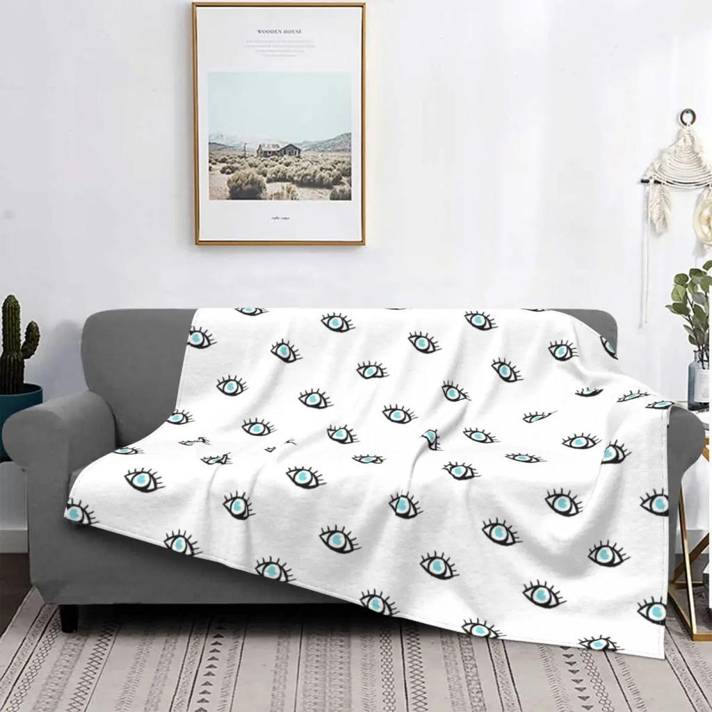 Bohemian blue eyes Printed Blanket for Sofa Bed Travel Camping Living Room Office Conditioning Blanket for All Seasons Gifts