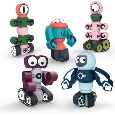 Магнитные роботы, 35 штук магнитных кубиков для детей с коробкой для хранения, складывающиеся игрушки, развивающая игра для детей