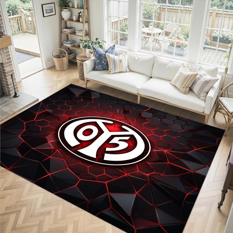 Mainz FC Design Crystal Velvet Carpet Cozy Non?Slip Printed Rug For Bedroom Living Room Entrance