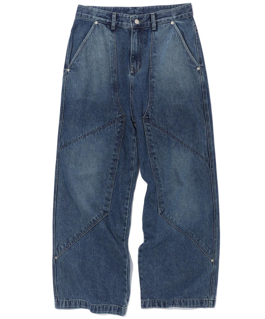 CPGN STUDIO Layered Wide Denim Pants Indigo Blue