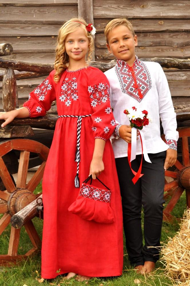 Детское льняное платье-вышиванка с вышивкой, Украинское платье Вышитая сукня Вышиванки, Вышитое платье, Одежда с вышивкой