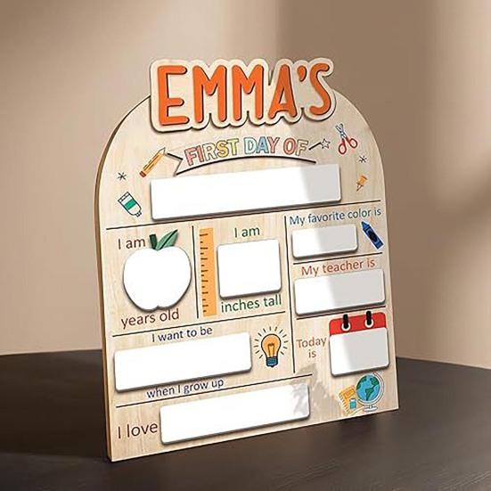 Табличка «Первый день в школе» Деревянная табличка с вехой образования Сувенирная доска для рисования маркером Подарки детям на «Снова в школу»
