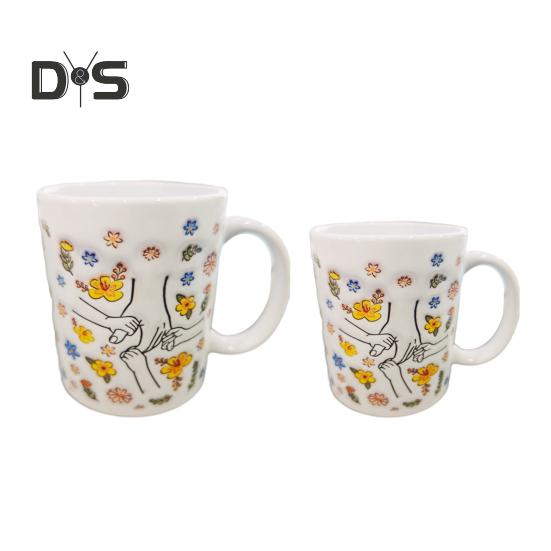 Керамическая кофейная кружка для мамы, цветочная кружка для воды, 11/15 унций, с ручкой типа С, чашка для питья, ручная работа, подарок на день рождения, Рождество для мамы, бабушки, дочери