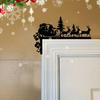 Christmas Corner Sign Santa Reindeer Frame Metal Door Sitter Home Wall Decor Festive Holiday Decoration