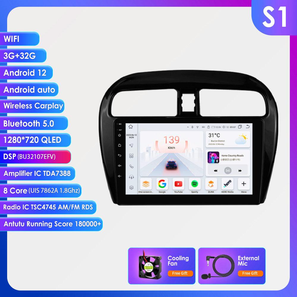 Hizpo Carplay 4G 2Din Android 13 автомобильное радио для Mitsubishi Mirage 2012-2023 Space Star для Dodge Attitude мультимедийный видеоплеер интеллектуальный экран