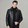 Genuine Leather Jacket Men's Sheepskin Fur One-piece Velvet Thickened Middle-aged Dad Winter Jacket