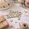 20pcs Mini Size Wood Cutout Words Hollow Cutout Wooden Party Prop  For Birthday Party