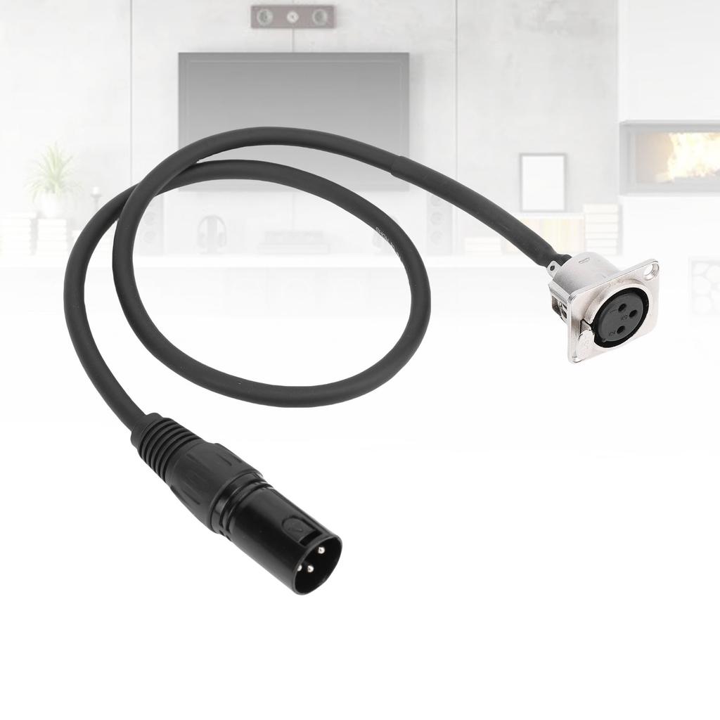 2 Pcs XLR Pass Through Cable No Solder D Type XLR Cable Mic Feed Pass Thru Converter for Stage Box Patch Panel Floor Box