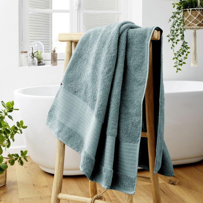 Drap de bain "Garance" 90 x 150 cm / 100% Coton Bio / 600 gr/m² l'Effet Papillon - Garance Bleu Glacier - Drap de bain 90 x 150 cm