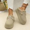 Fashion 2024 New Womens Plush Slippers Winter Solid Color Warm and Comfortable Thick-soled Snow Boots Imitation Suede Casual Ankle Boots