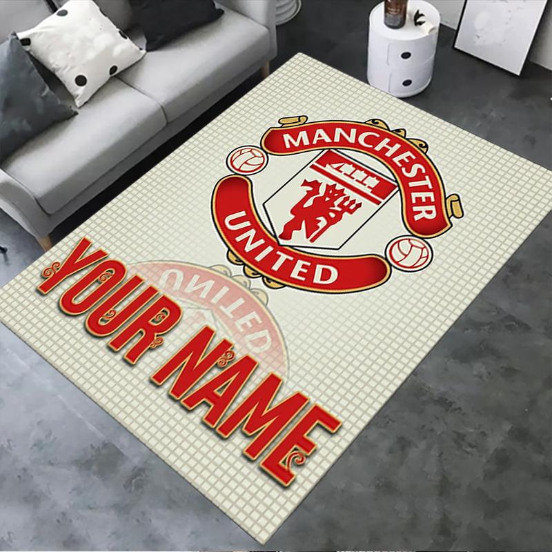 Custom Name Manchester United FC Carpet Rug for Living Room Bedroom Home Sofa Decoration,Kids play Non-slip Floor Mat