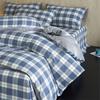Sleepy grid cotton yarn dyed pure cotton washed cotton single duvet cover
