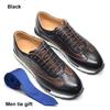 Роскошные Мужские Оксфордские Кроссовки Business Casual из Натуральной Коровьей Кожи Весна Осень с Узором под Крокодила Противоскользящая Обувь