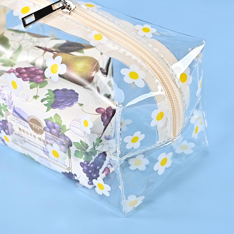Portable Transparent Makeup Bag Zippered PVC Cosmetic Pouch for Women Travel Toiletry Storage Bag