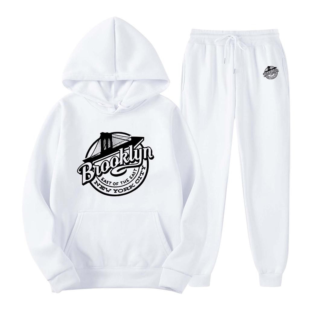 Мужской спортивный комплект из флиса с капюшоном, модная повседневная спортивная одежда, осень и зима