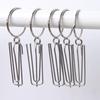 12Pcs Metal Shower Curtain Rings Bathroom Drape Open Hook Hanger Glide Loop