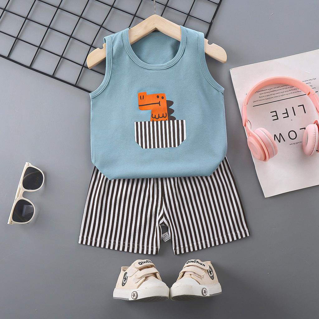 Children's Cotton Vest Set Summer Leisure Set for Boys and Girls