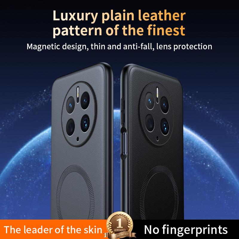Чехол для Huawei Mate 50 Pro Магнитная кожаная накладка-щиток для Huawei Mate 50 Pro Высококачественный Не оставляющий отпечатков пальцев Нескользящий ПК+ТПУ